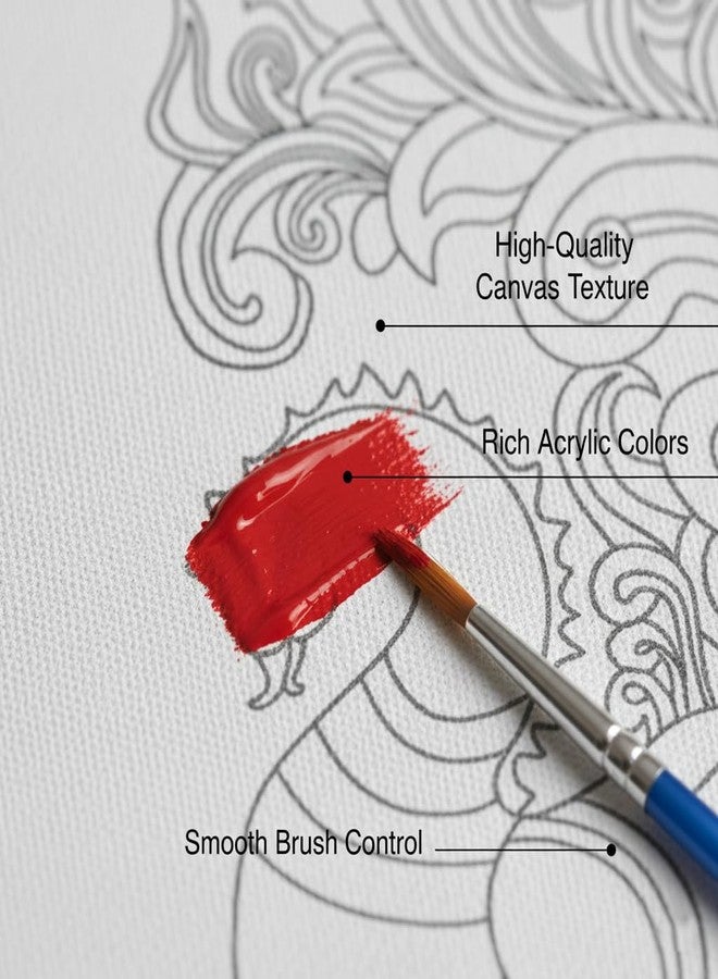 HOBBY INDIA مجموعة لوحة الرسم على القماش من هوبي إنديا للأطفال والكبار | هدية فنية وحرفية للأولاد والبنات | تصميمات فنية هندية يدوية الصنع جاهزة | ديكور للمنزل، غرفة النوم، غرفة المعيشة والمكتب (12 × 9 بوصة) (KP) - Image 5